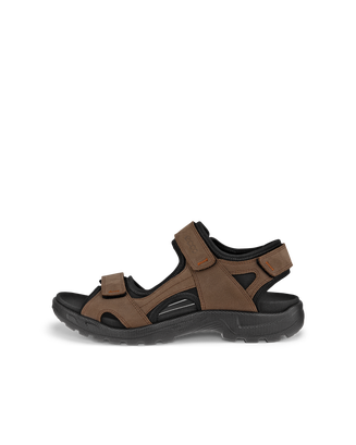 Men's ECCO® Onroads Nubuck Walking Sandal - Brown - Outside