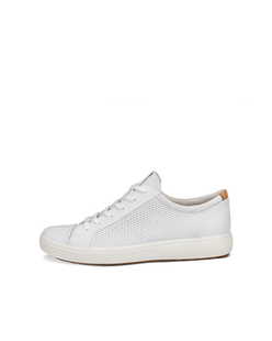 Men's ECCO® Soft 7 Nubuck Sneaker - White - Outside