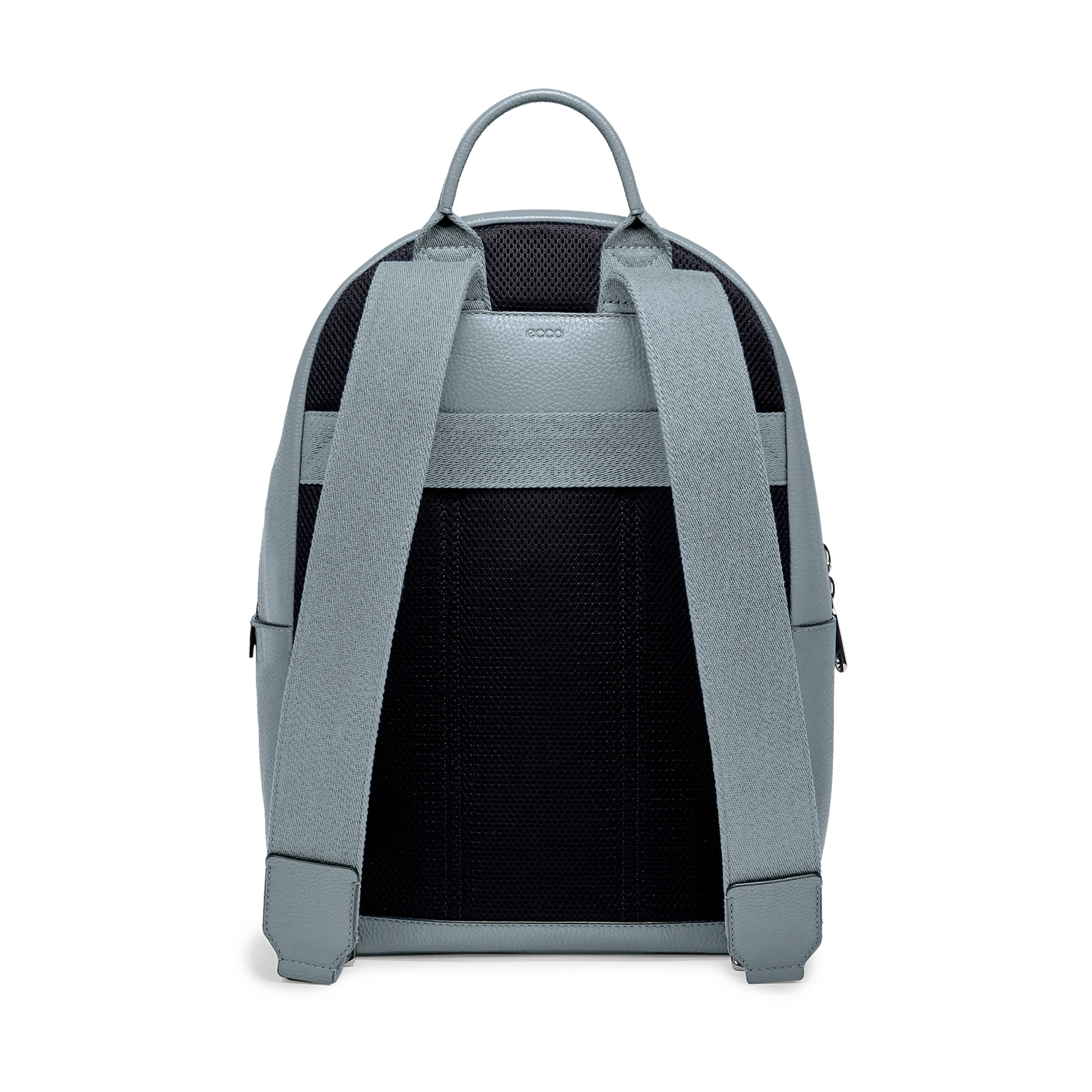 ECCO® Round Pack Leather Small Backpack - Grey - Back