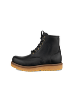 Botas de piel con puntera pespunteada ECCO® Staker para hombre - Marrón - Outside