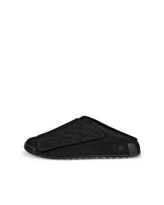 Men's ECCO® Cozmo Nubuck Mule Sandal - Black - Outside