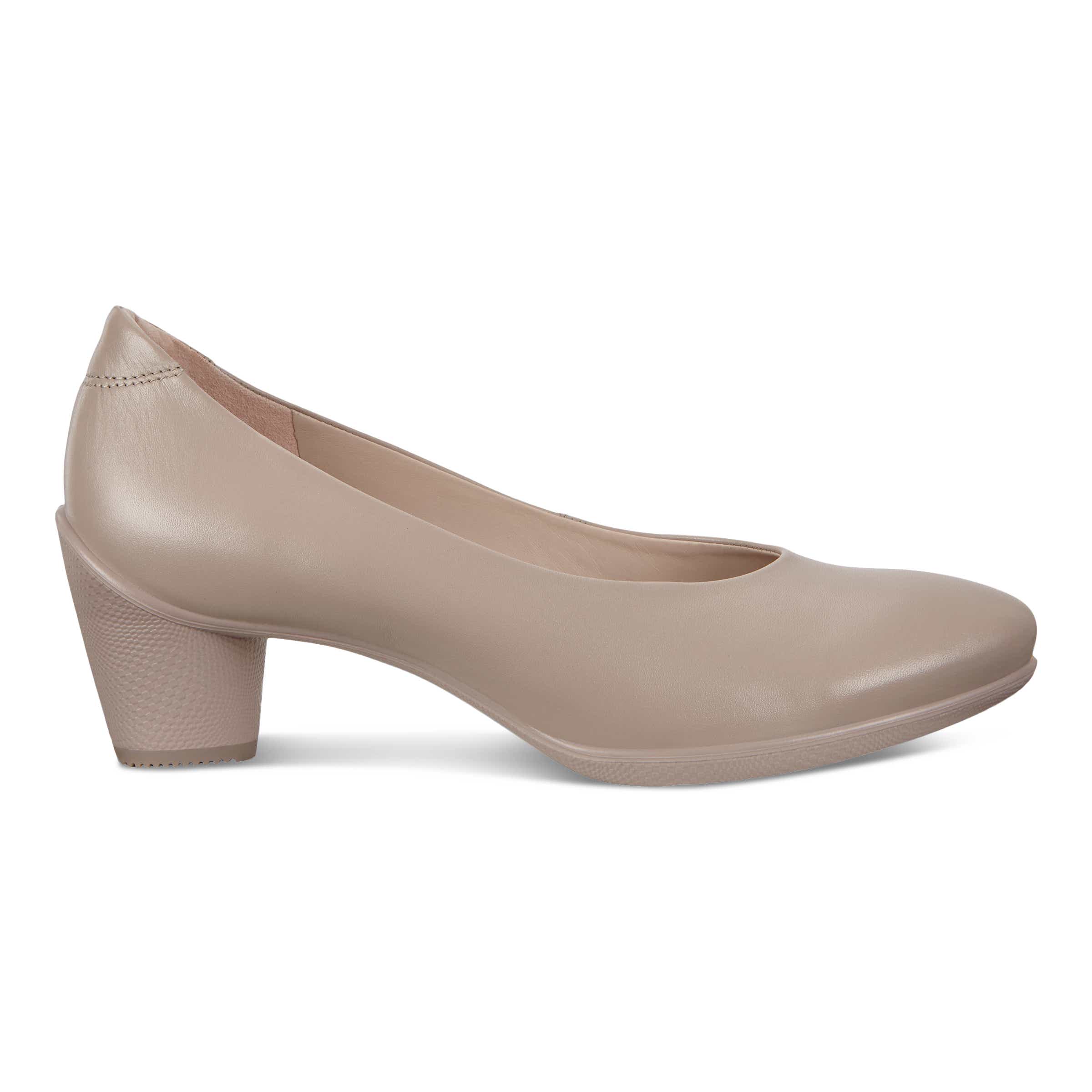 ECCO Sculpted 45 ウィメンズ レザーブロックヒールパンプス - Grey - Outside