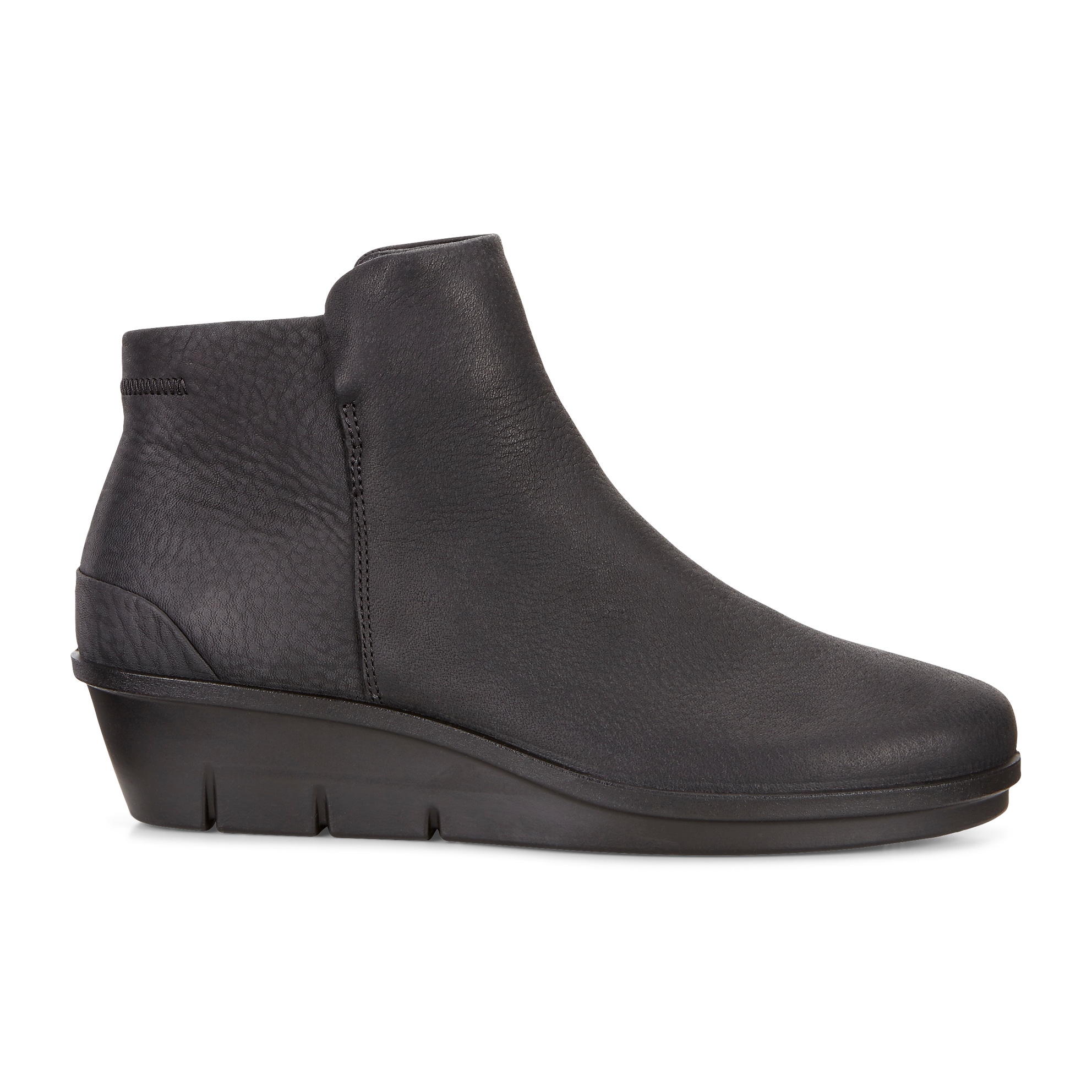 Women's ECCO® Nubuck Skyler Ankle Boot Wedge - Black - Outside