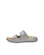 Men's ECCO® Cozmo Nubuck Two-Strap Sandal - Brown - Outside