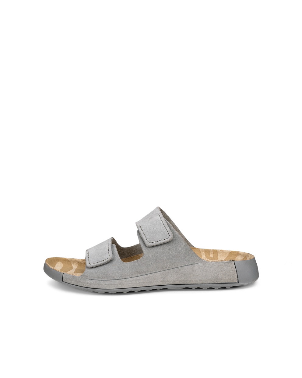 Men's ECCO® Cozmo Nubuck Two-Strap Sandal - Grey - Outside