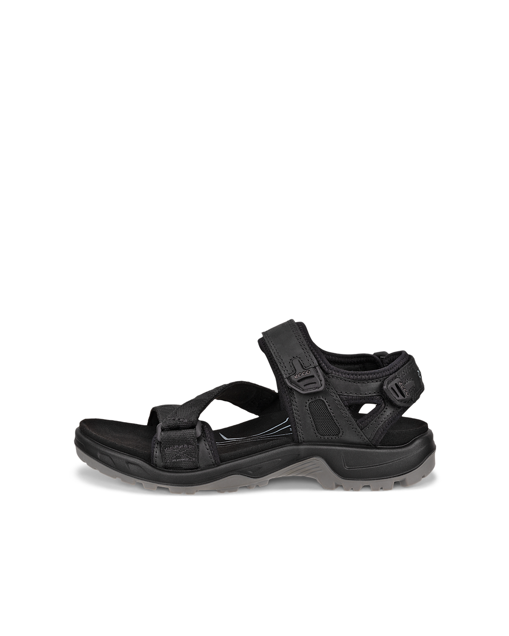 Men's ECCO® Offroad Nubuck Hiking Sandal - Black - Outside