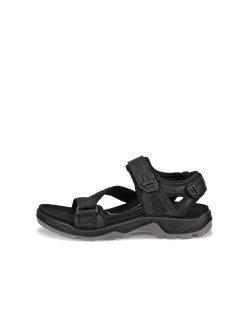 Men's ECCO® Offroad Nubuck Hiking Sandal - Black - Outside