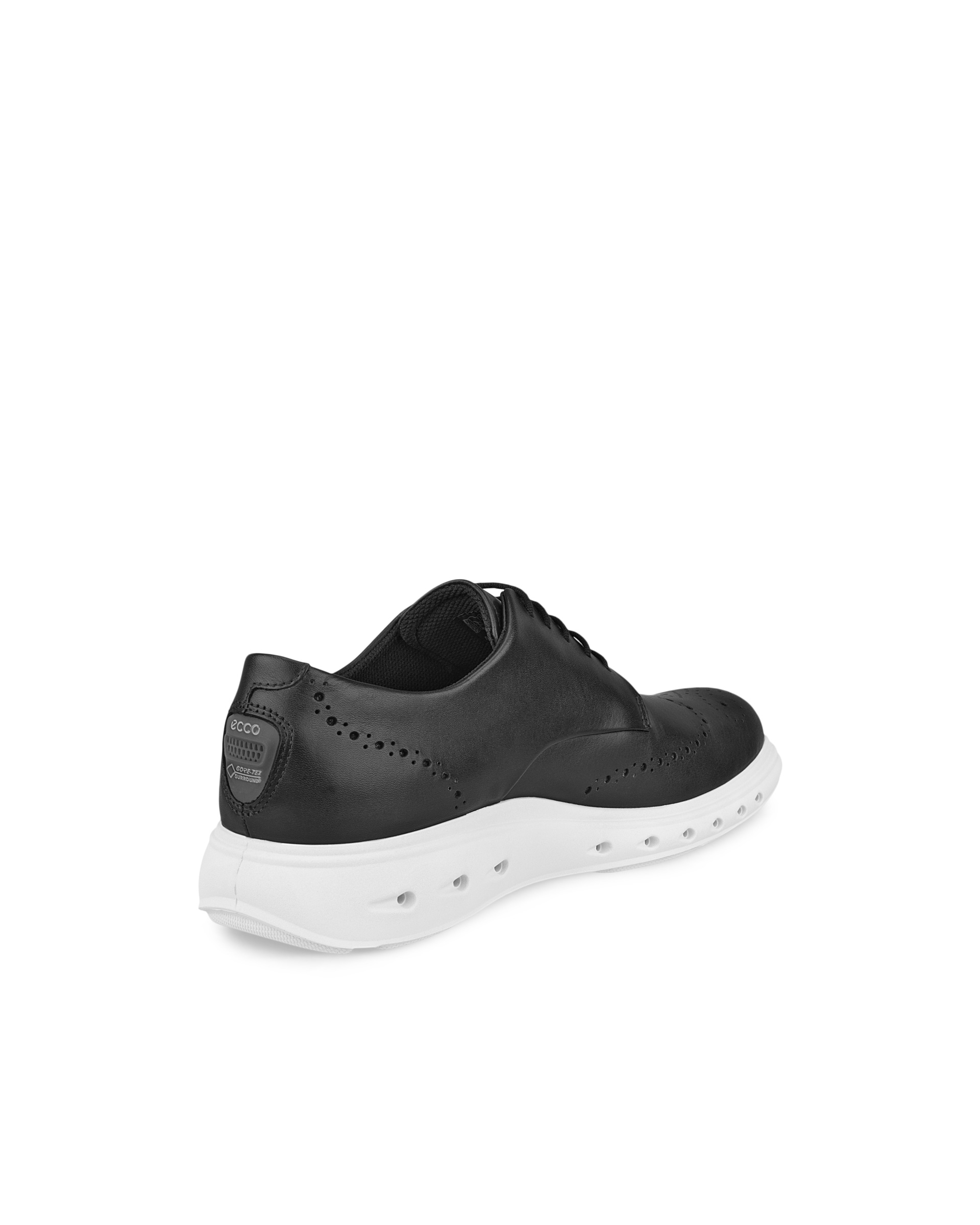 ECCO Hybrid 720 メンズ レザーGore-Texブローグシューズ - 黒 - Back