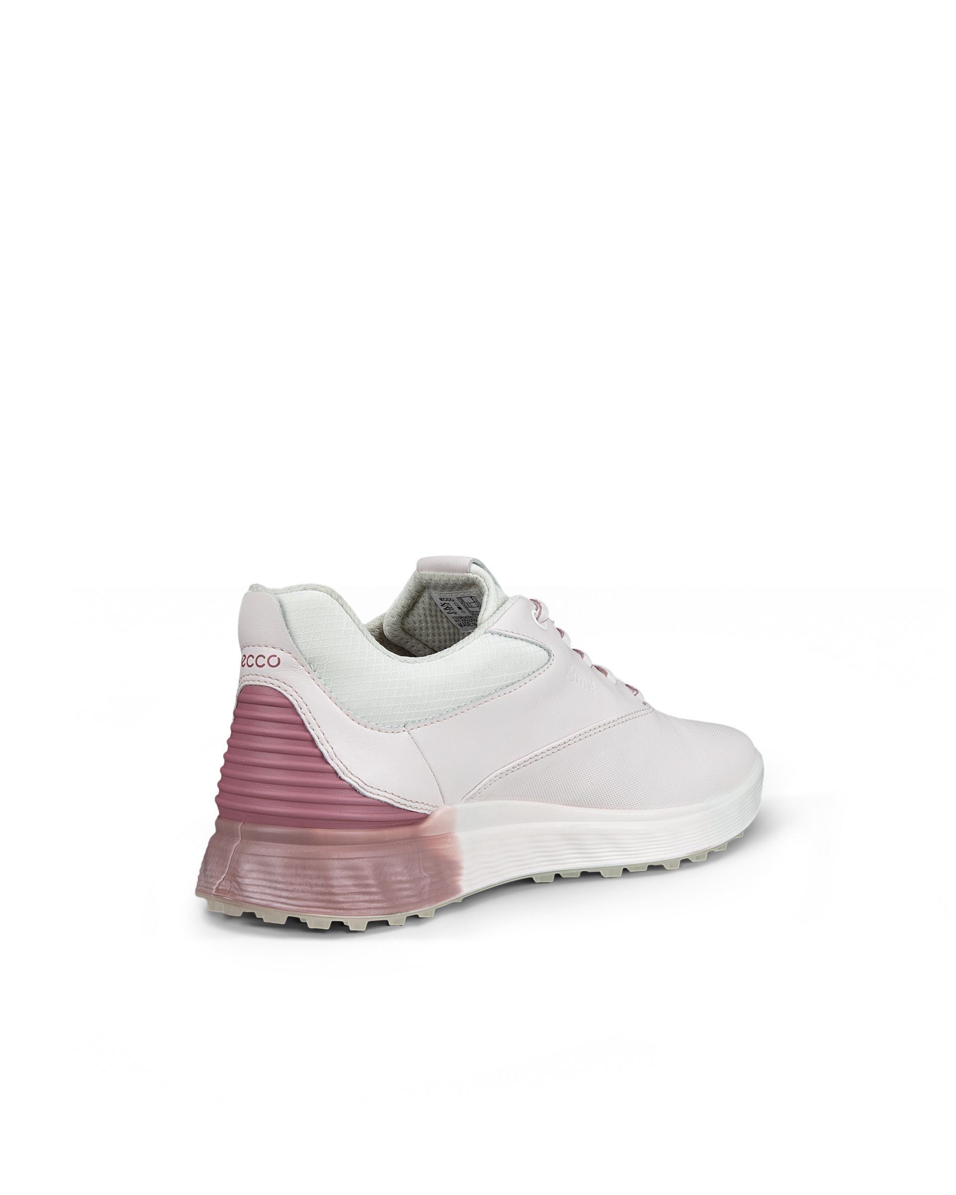 Women's ECCO® Golf S-Three Leather Gore-Tex Golf Shoe - Pink - Back