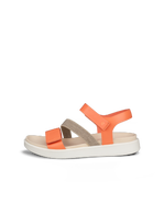 Women's ECCO® Flowt Leather Flat Sandal - Orange - Outside