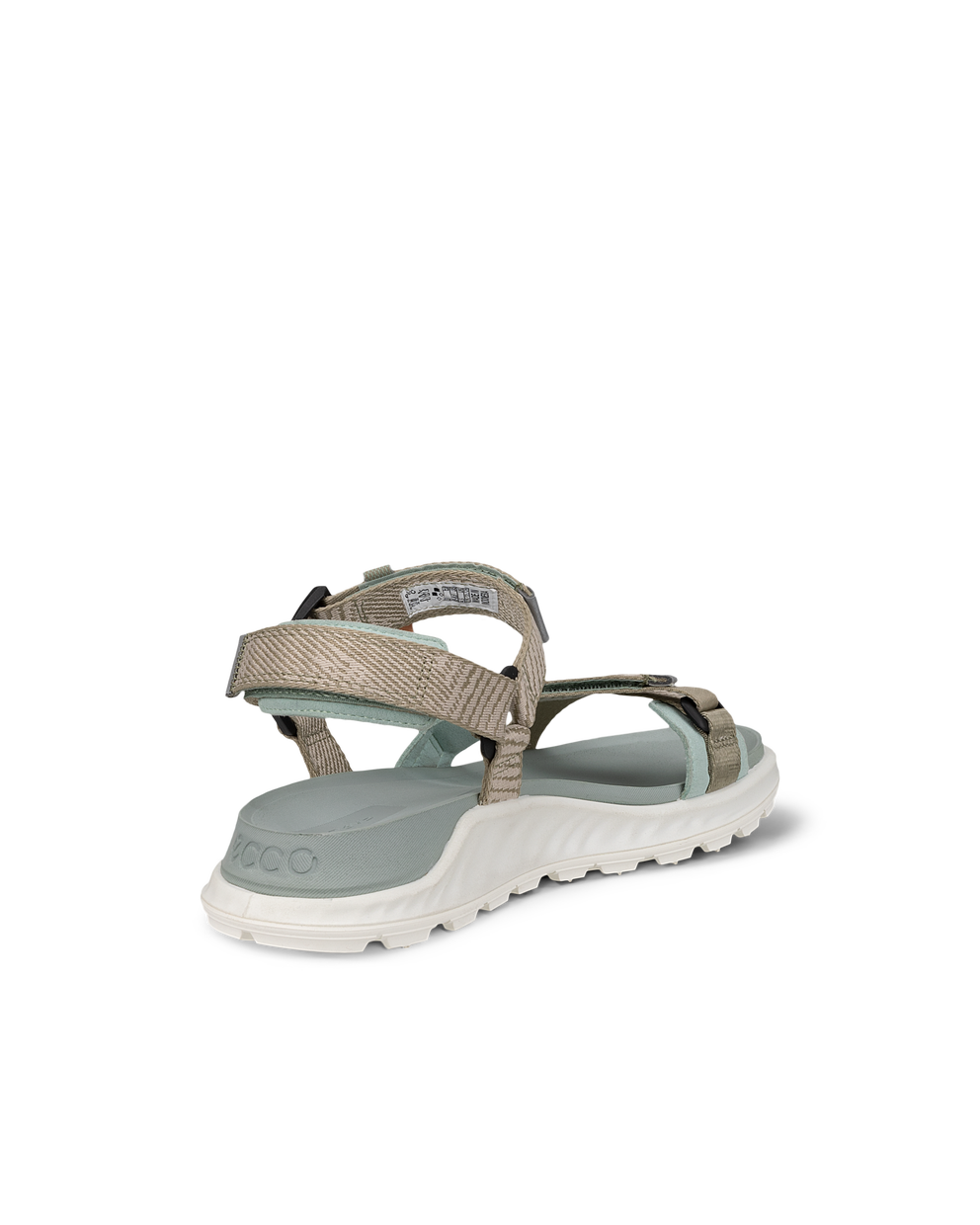 Women's ECCO® Exowrap Textile Sandal - Beige - Back