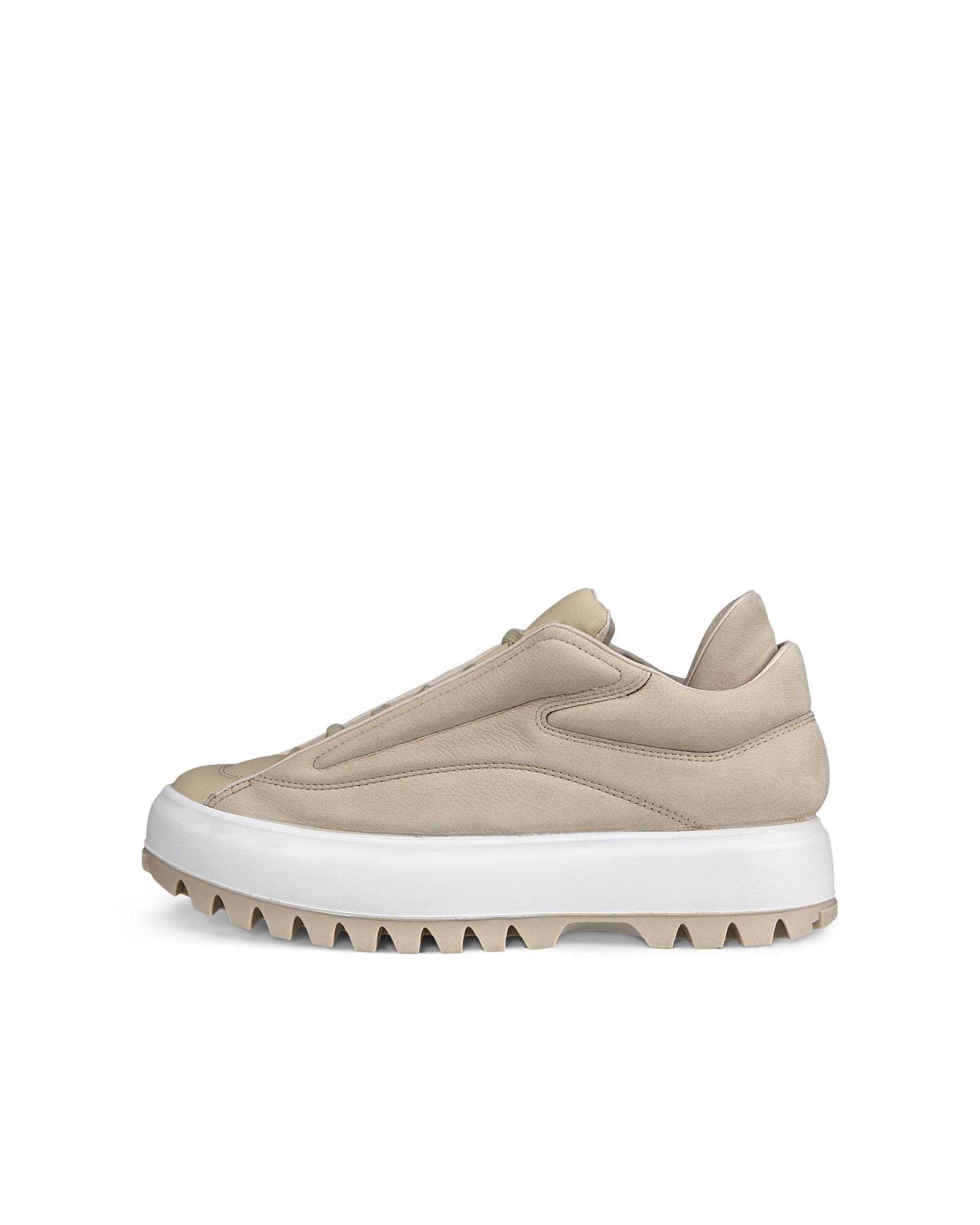 Women's ECCO® Street Ace RAL7000 Nubuck Sneaker - Beige - Outside