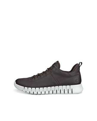 Men's ECCO® Gruuv Nubuck Sneaker - Brown - Outside