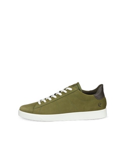 Men's ECCO® Street Lite Leather Sneaker - Green - Outside