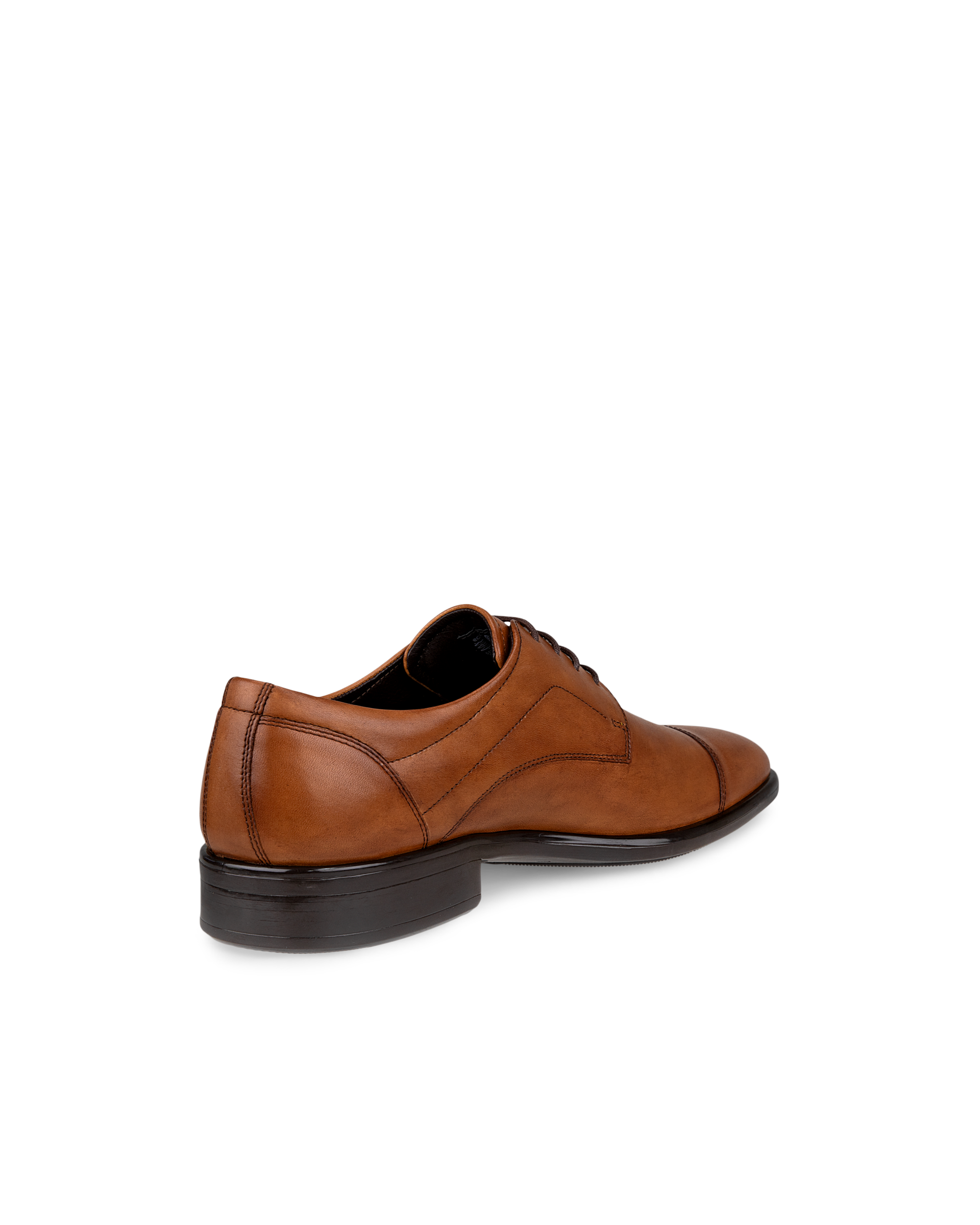 Men's ECCO® Citytray Leather Derby Shoe - Brown - Back