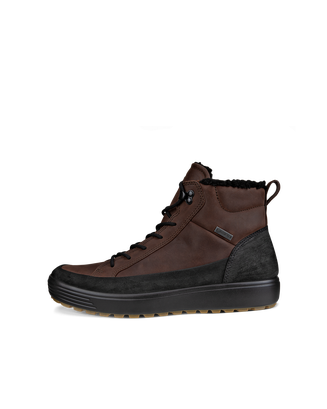 Men's ECCO® Soft 7 Tred Nubuck Gore-Tex Mid-Cut Boot - Brown - Outside