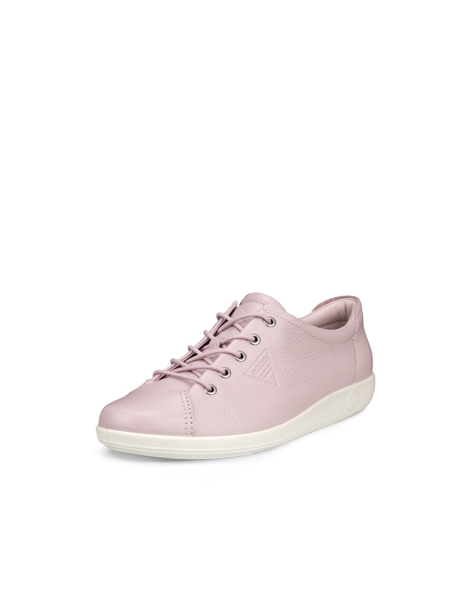 Women s ECCO Soft 2.0 Leather Walking Shoe Pink