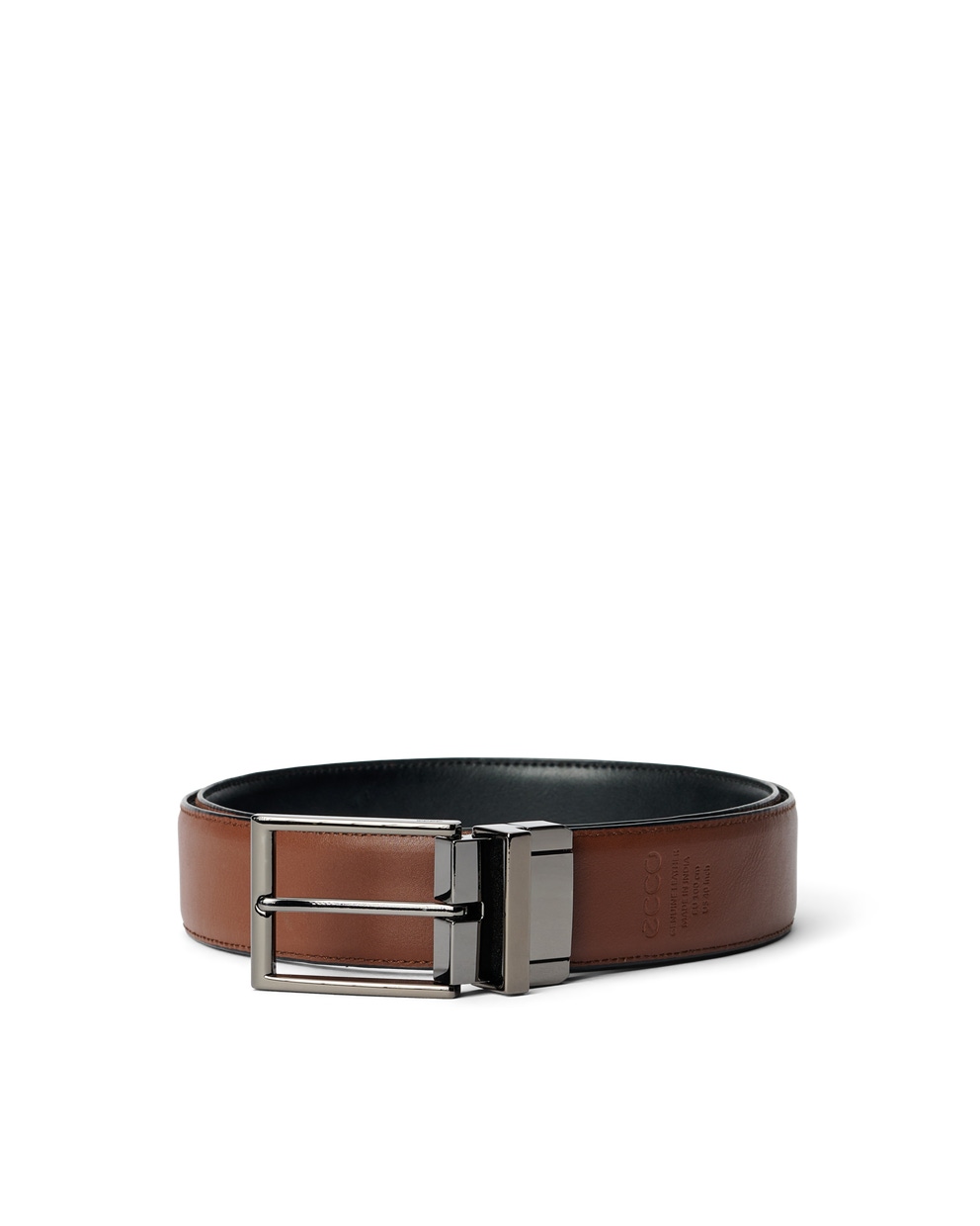 Men's ECCO® Essential Reversible Leather Belt - Black - Main