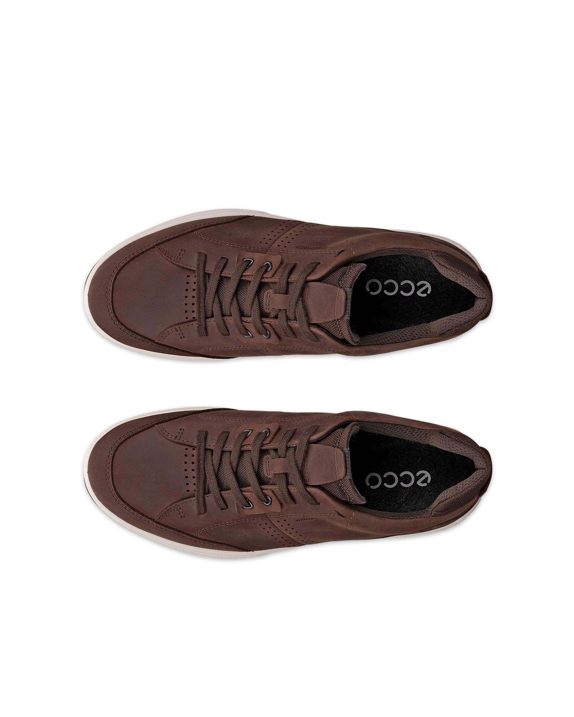 Men's ECCO® Byway 2.0 Nubuck Waterproof Shoe - Brown - Top left pair