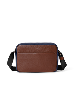 ECCO® East-West Leather Crossbody Bag - Brown - Main