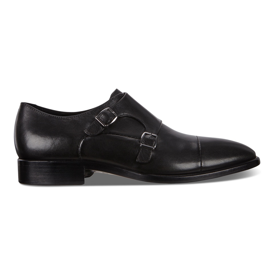 ECCO Vitrus Mondial Men s Double Monk Strap Shoes Black