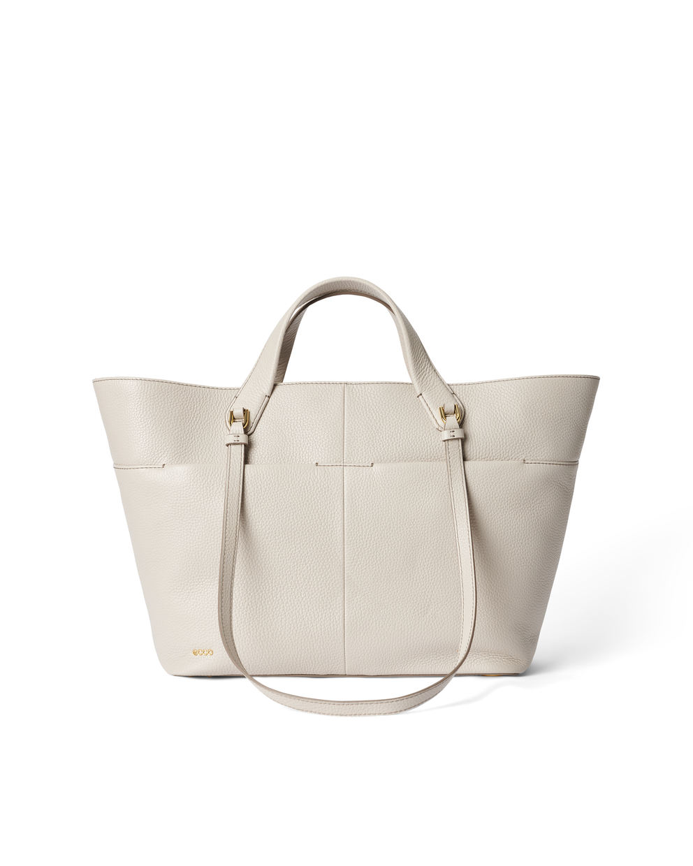 ECCO® Tote M Pebbled Leather Tote Bag - Beige - Main