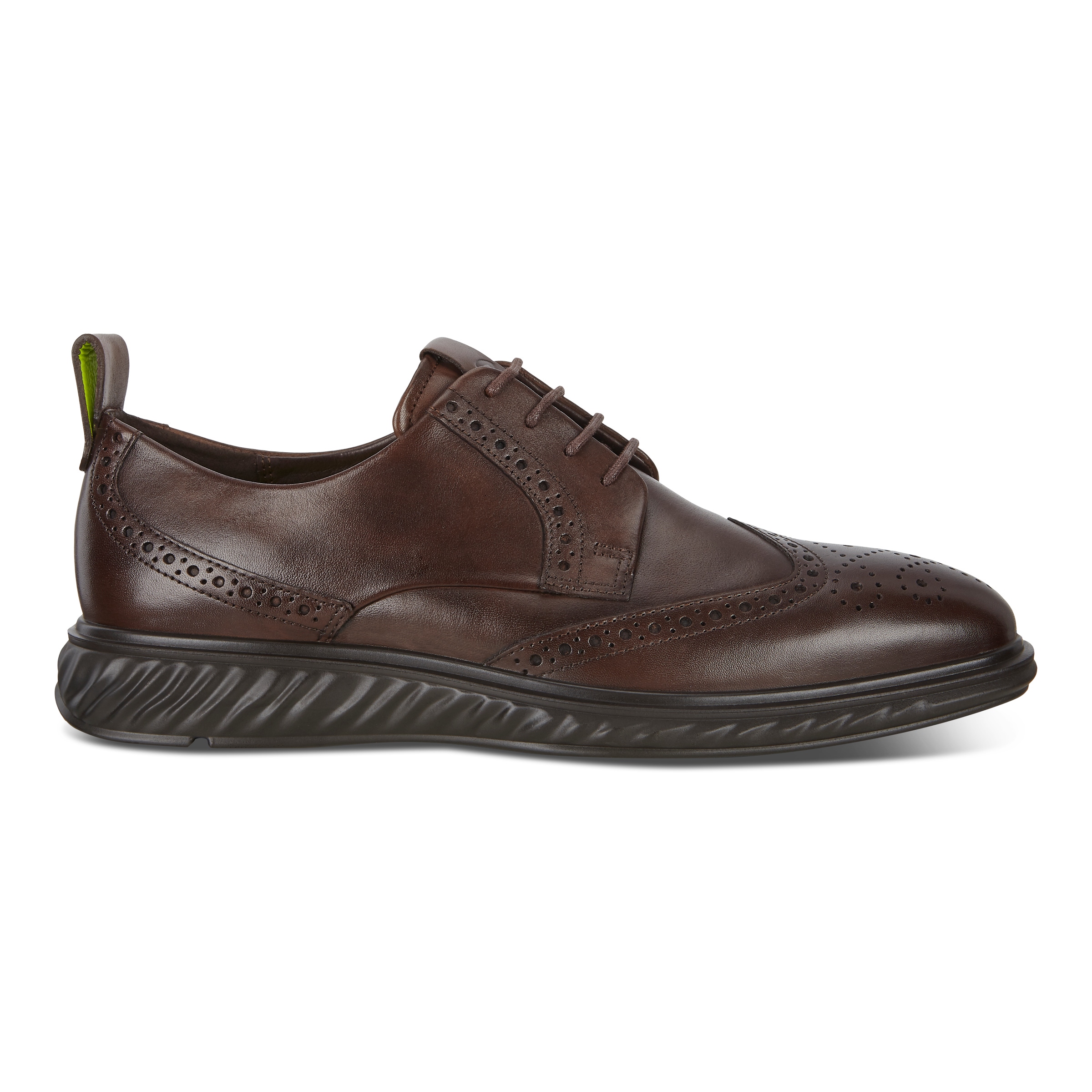 ECCO ST.1 Hybrid Lite メンズ レザーウィングチップダービーシューズ - Brown - Outside