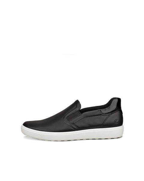 Women s ECCO Soft 7 Leather Slip On Black