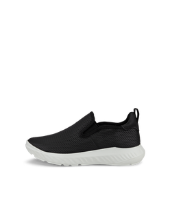 Women's ECCO® ATH-1FM Nubuck Slip-On Sneaker - Black - Outside