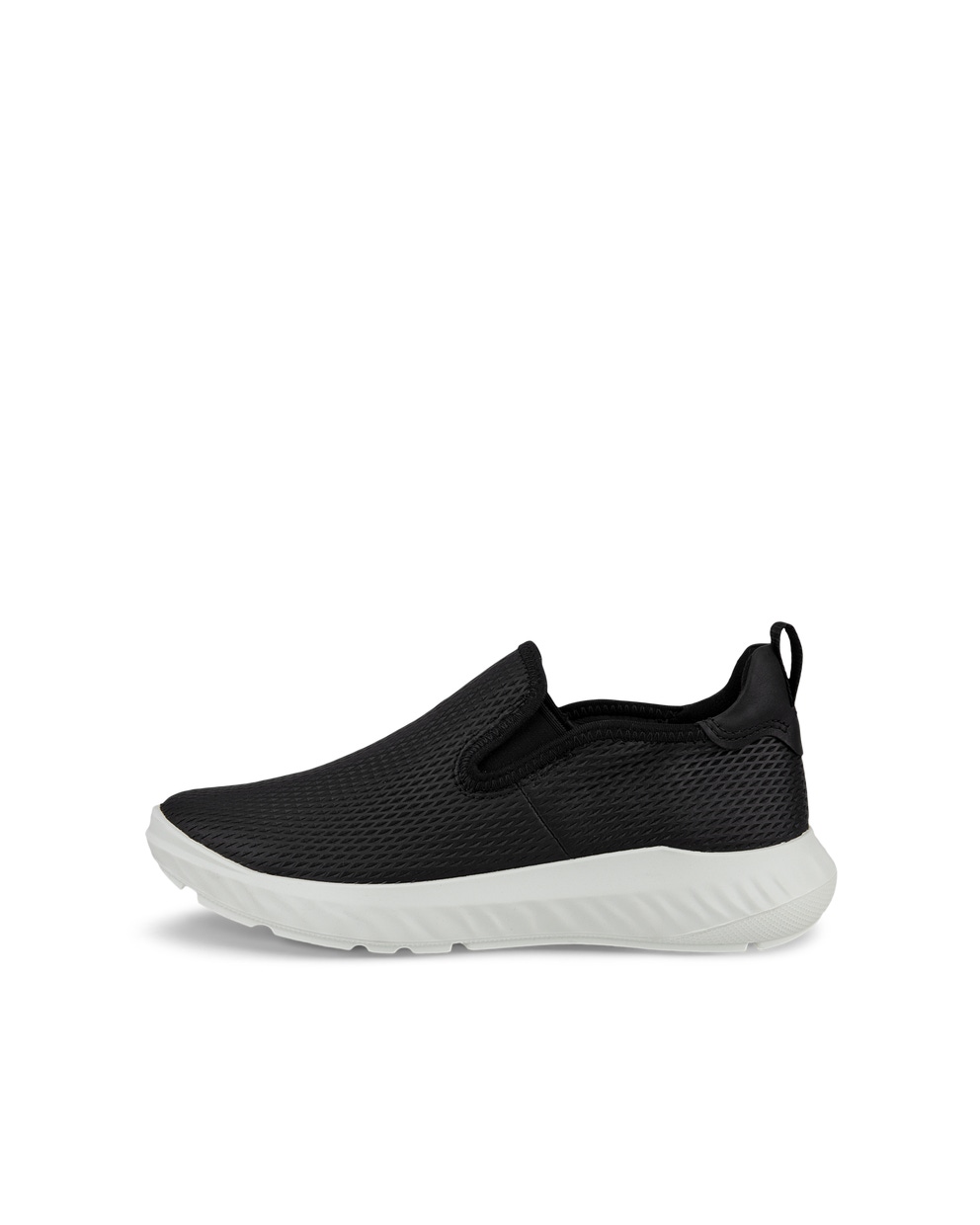 Women's ECCO® ATH-1FM Nubuck Slip-On Sneaker - Black - Outside