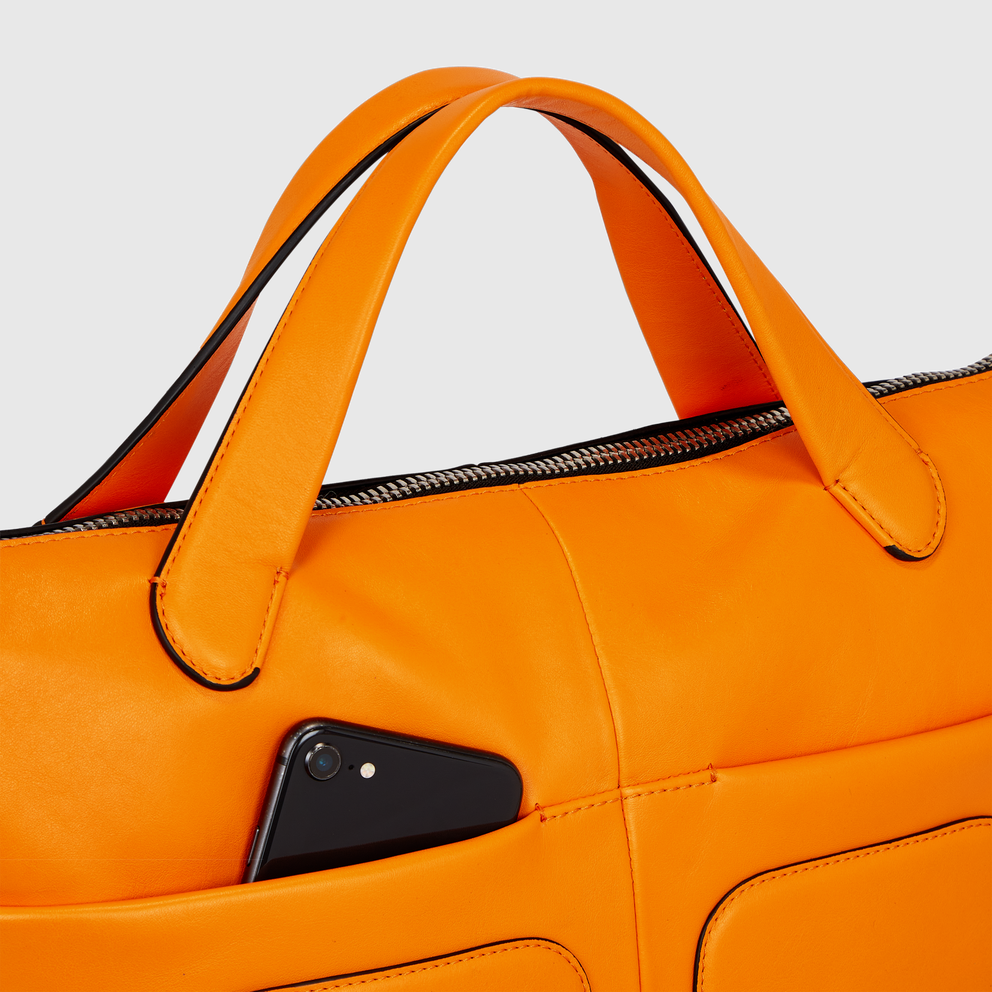 ECCO® E Leather Tote Bag - Orange - Detail-2