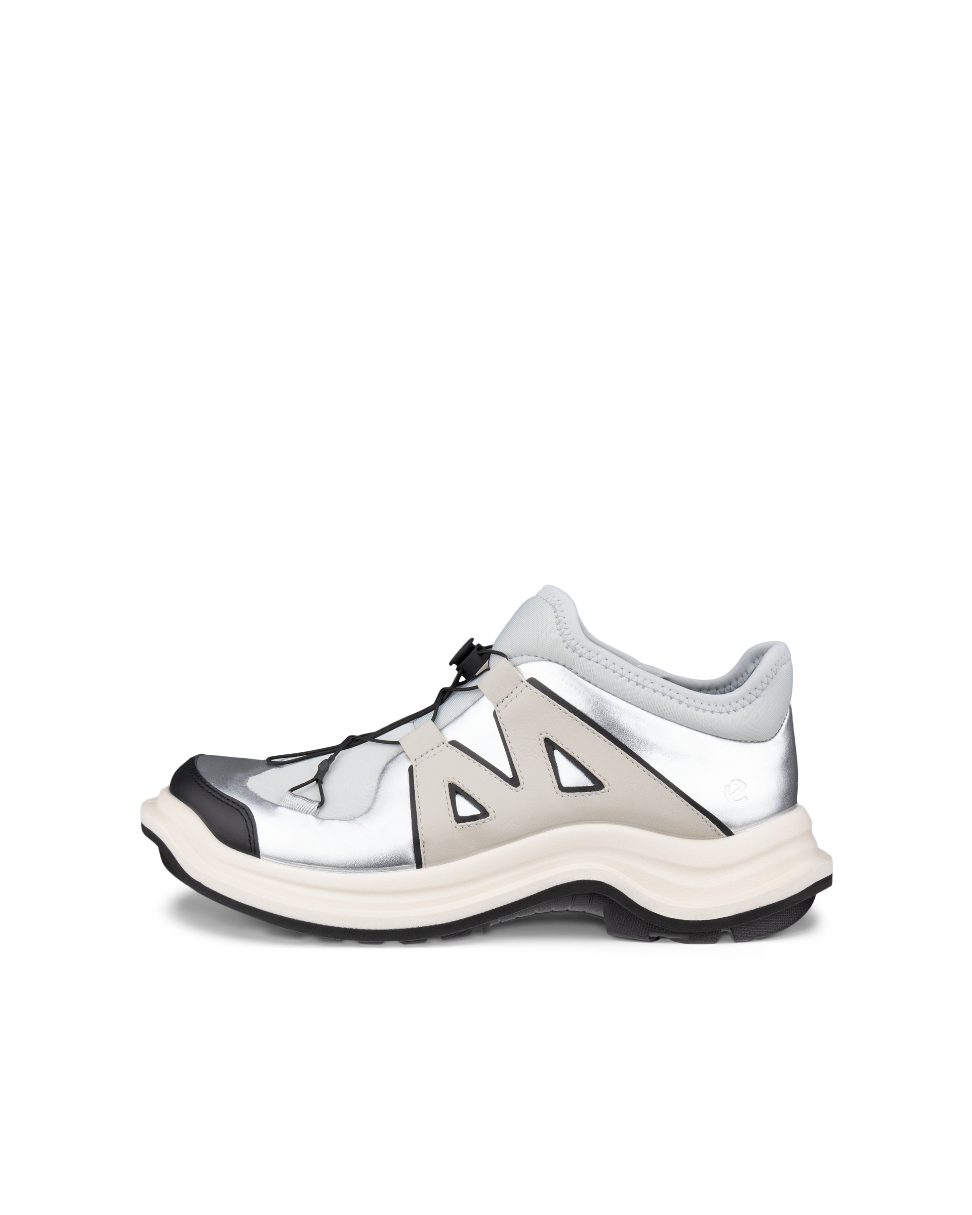 Women's ECCO® Offroad Leather Sneaker - Silver - Outside