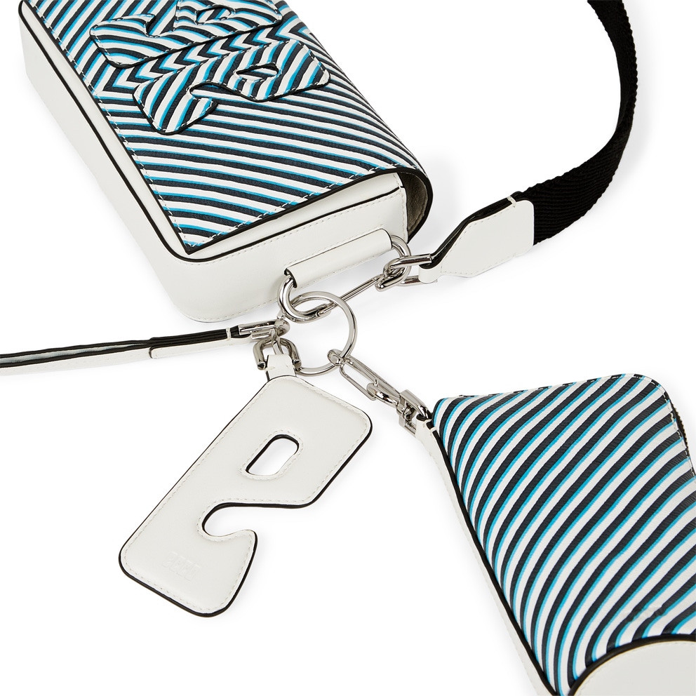 ECCO® E Stack Stripe Leather Phone Bag - Blue - Detail-2