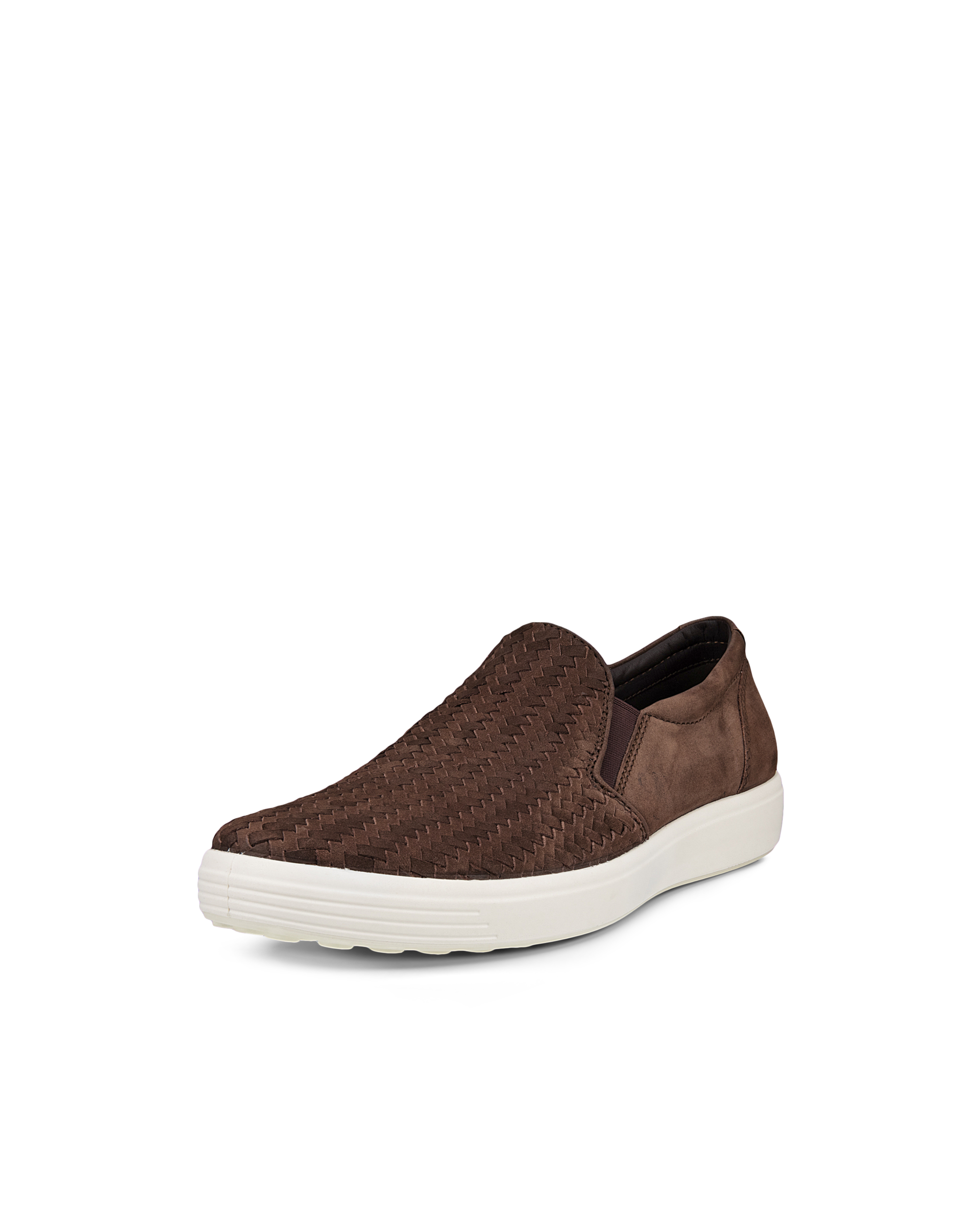 Men's ECCO® Soft 7 Nubuck Sneaker - Brown - Main