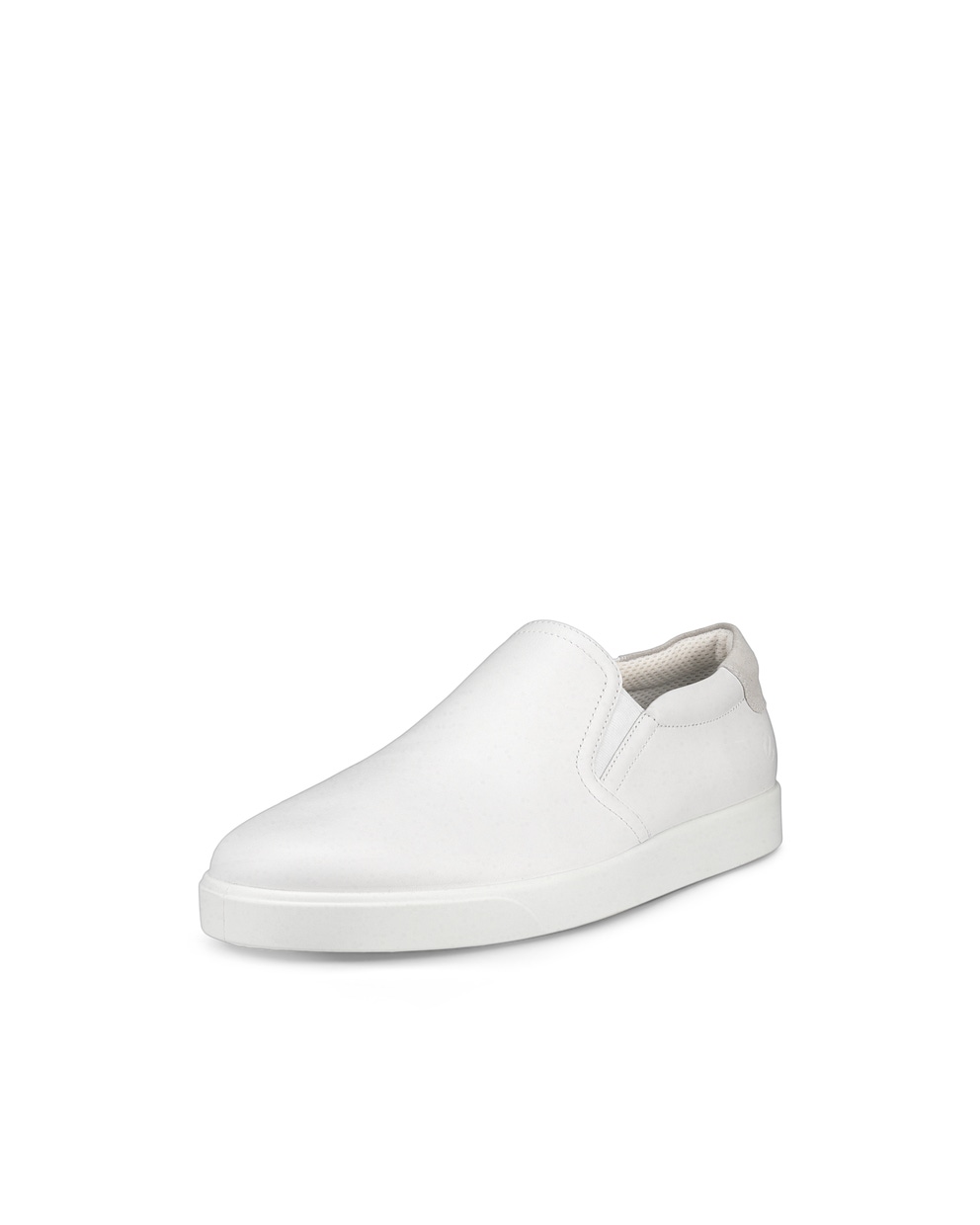 Men's ECCO® Street Lite Leather Slip-On Sneaker - White - Main