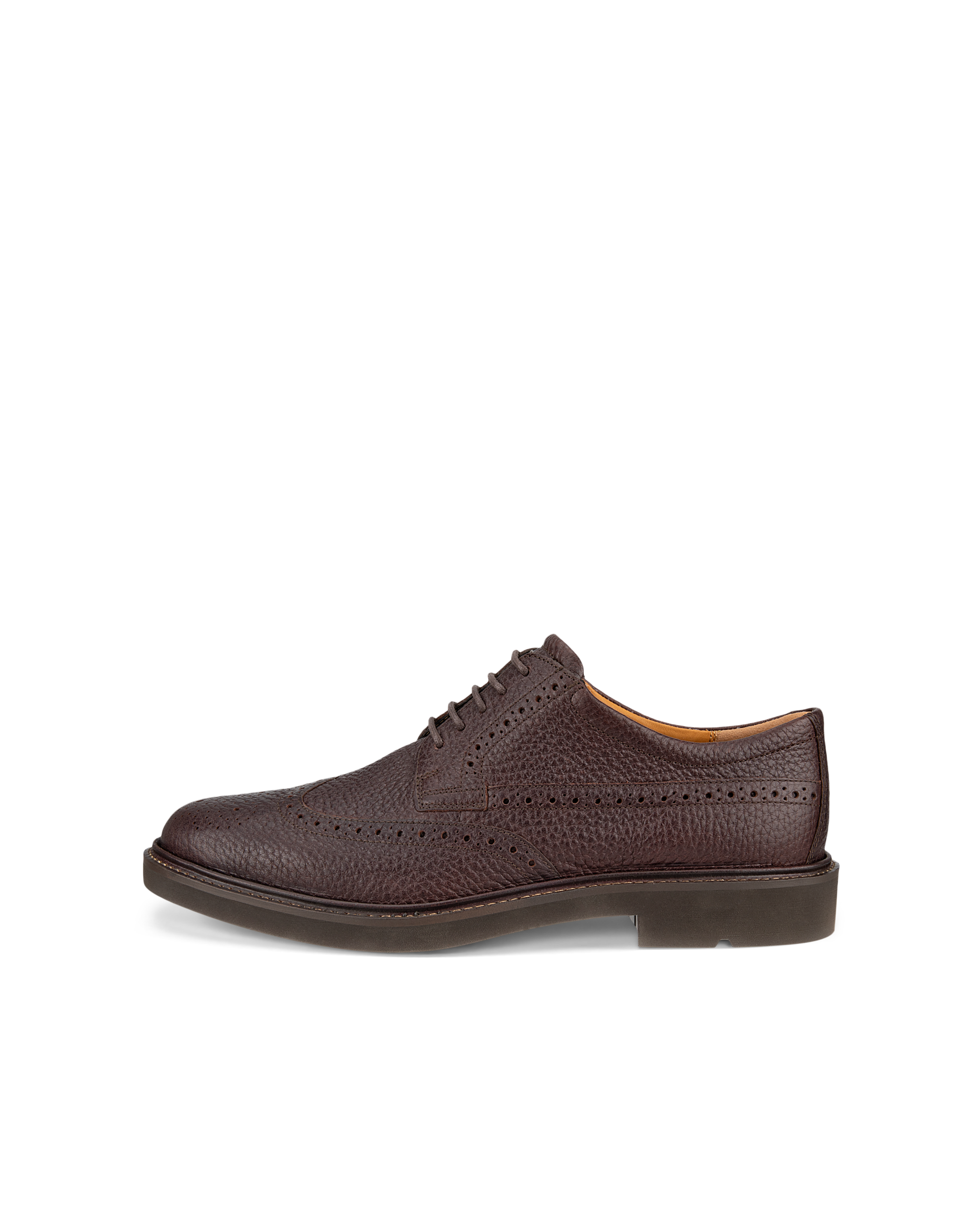 Men's ECCO® Metropole London Leather Brogue Shoe - Brown - Outside