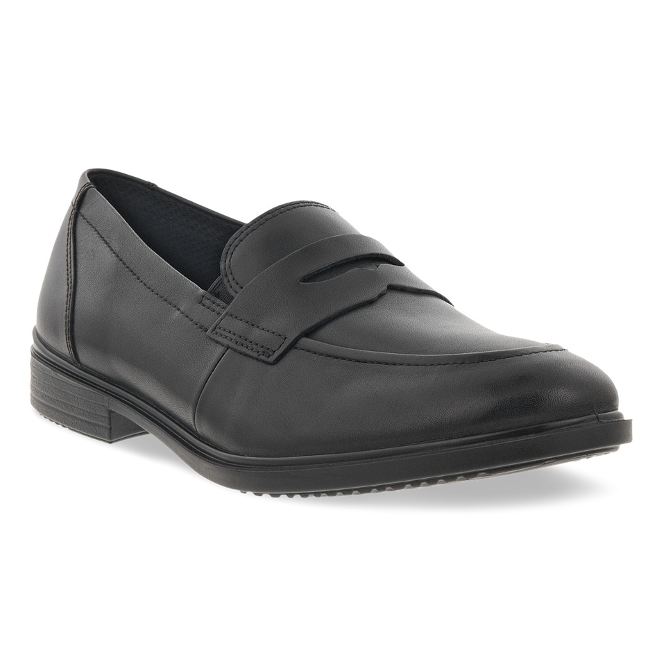 Women s ECCO Touch 15 B Leather Loafer Black