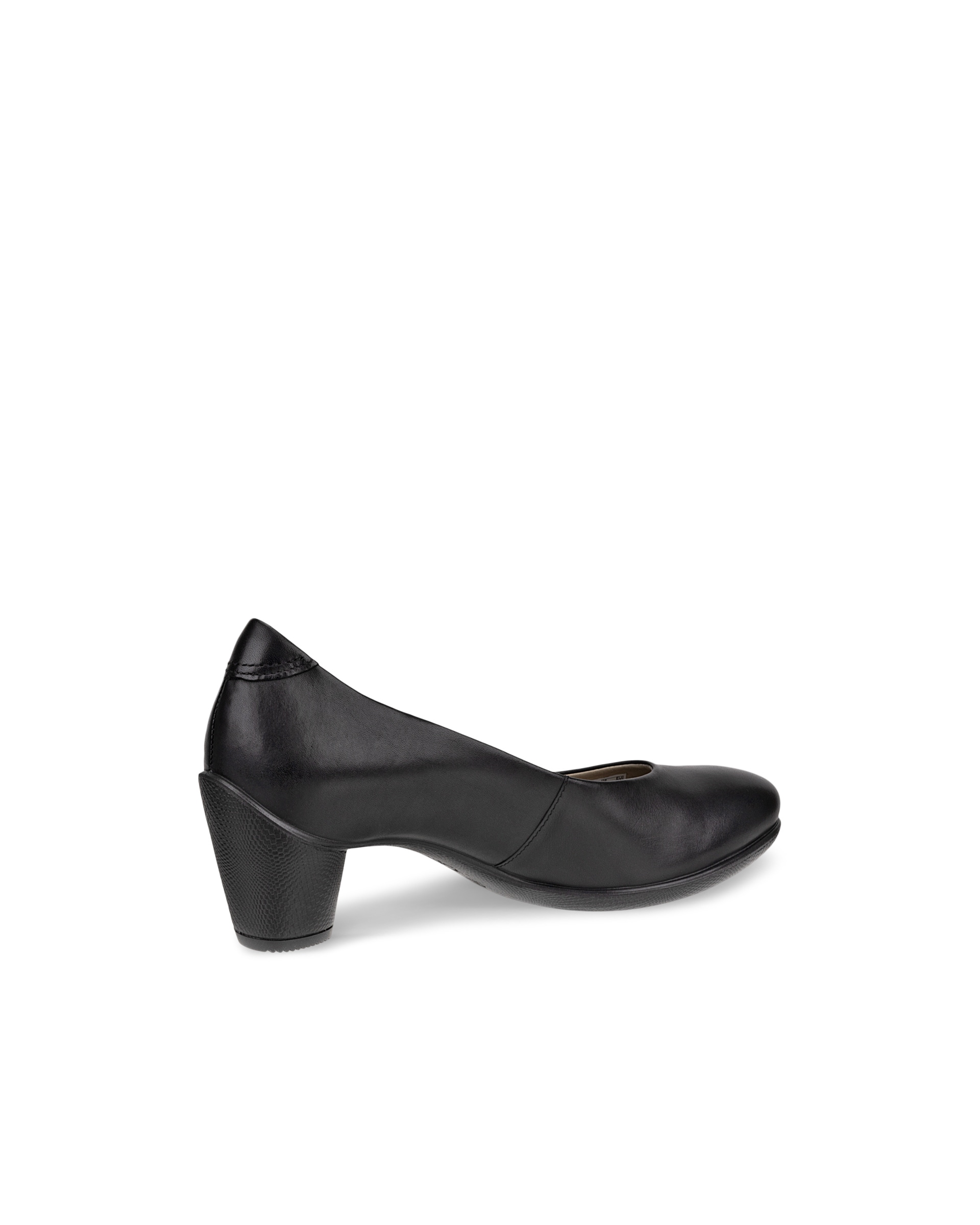 Women's ECCO® Sculptured 45 Leather Block-Heeled Pump - Black - Back