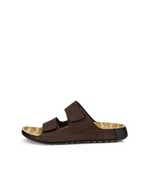 Men's ECCO® Cozmo Leather Two Strap Sandal - Black - Outside