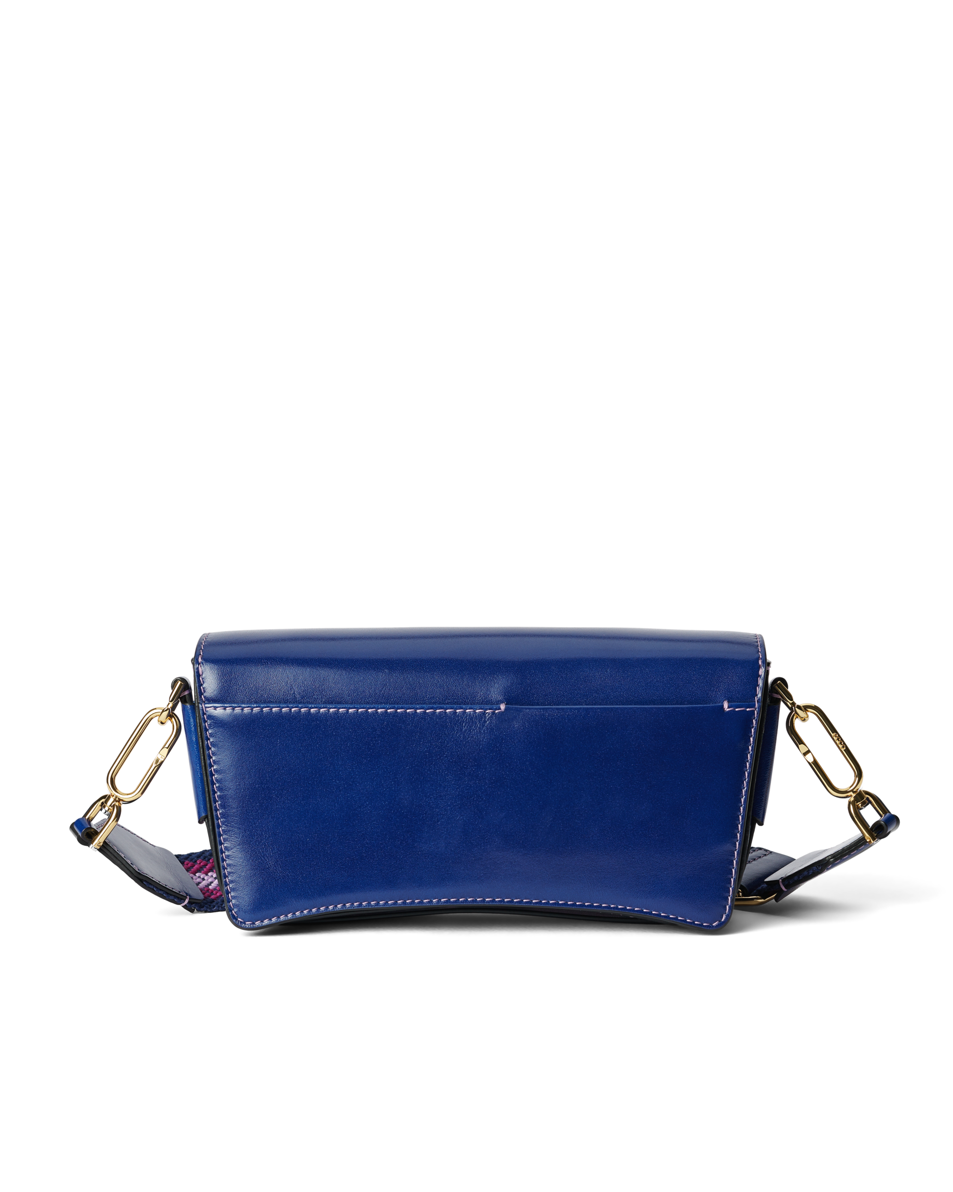 ECCO® Lock Wave Medium Pinch Leather Crossbody Bag - Blue - Back