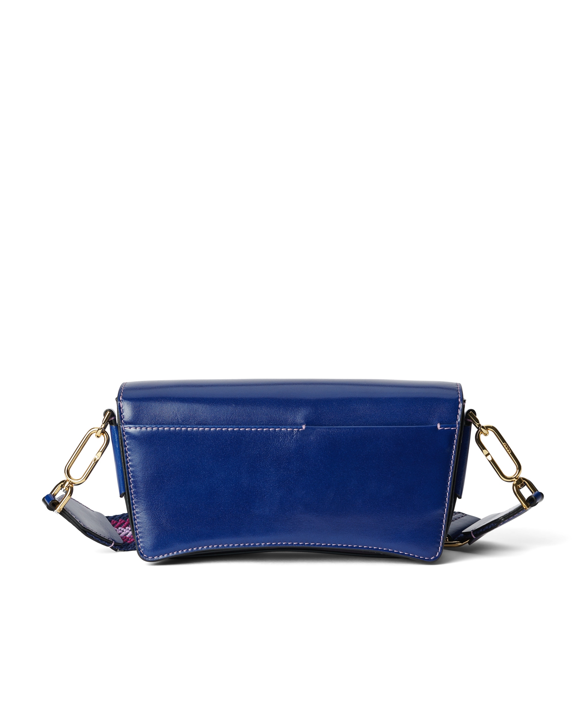 ECCO® Lock Wave Medium Pinch Leather Crossbody Bag - Blue - Back