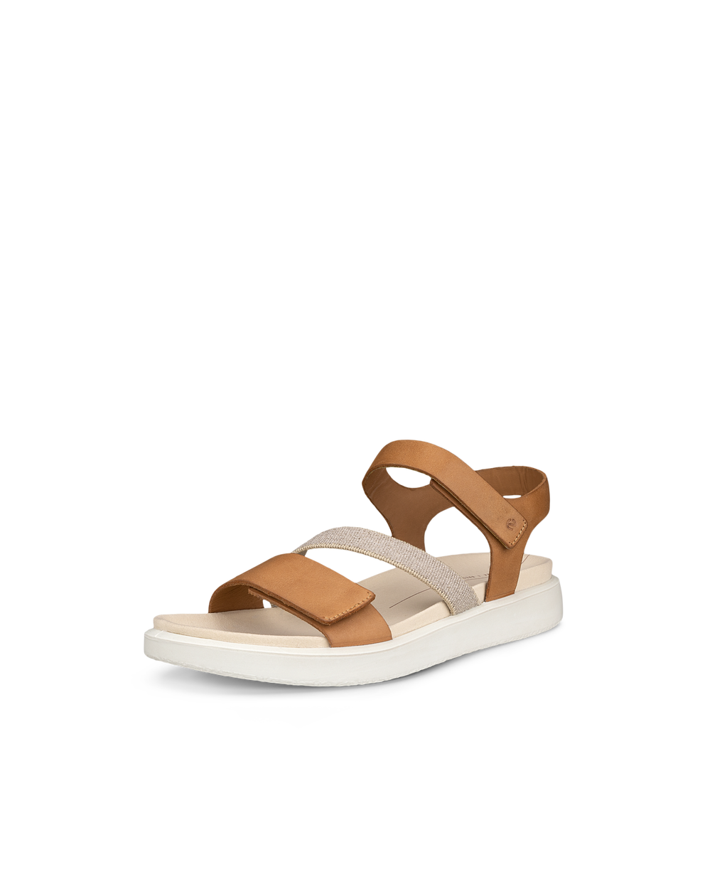 Women's ECCO® Flowt Nubuck Flat Sandal - Brown - Main