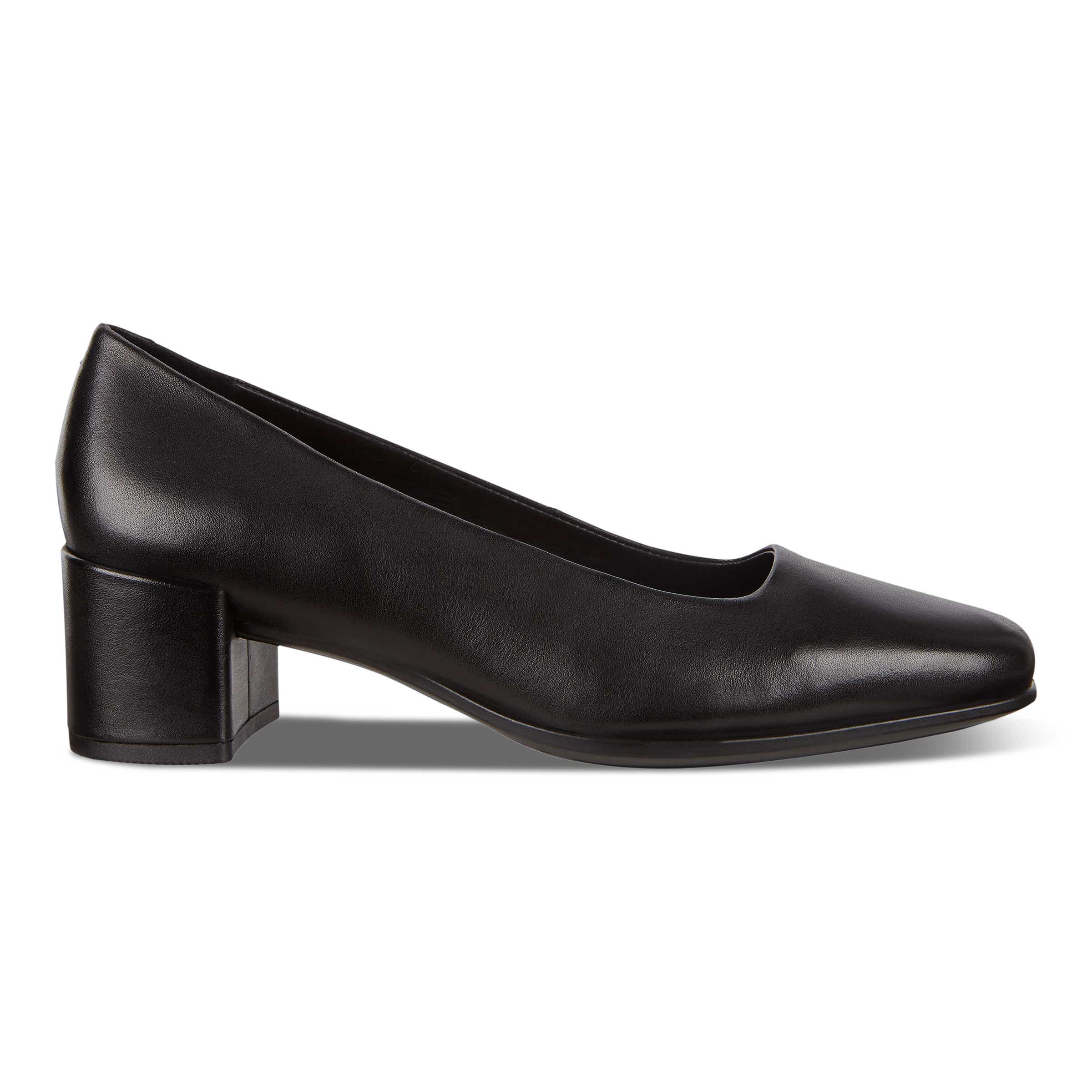 ECCO Shape 35 Squared ウィメンズ レザーハイヒールパンプス - 黒 - Outside