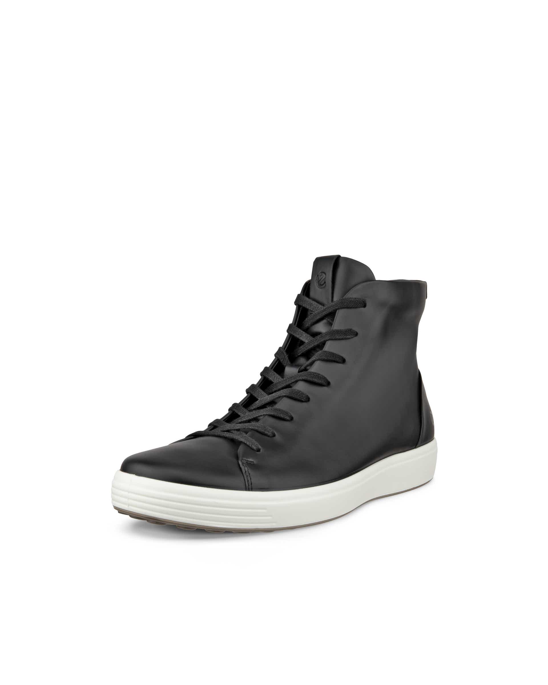 Men's ECCO® Soft 7 Leather Lace-Up Boot | Black