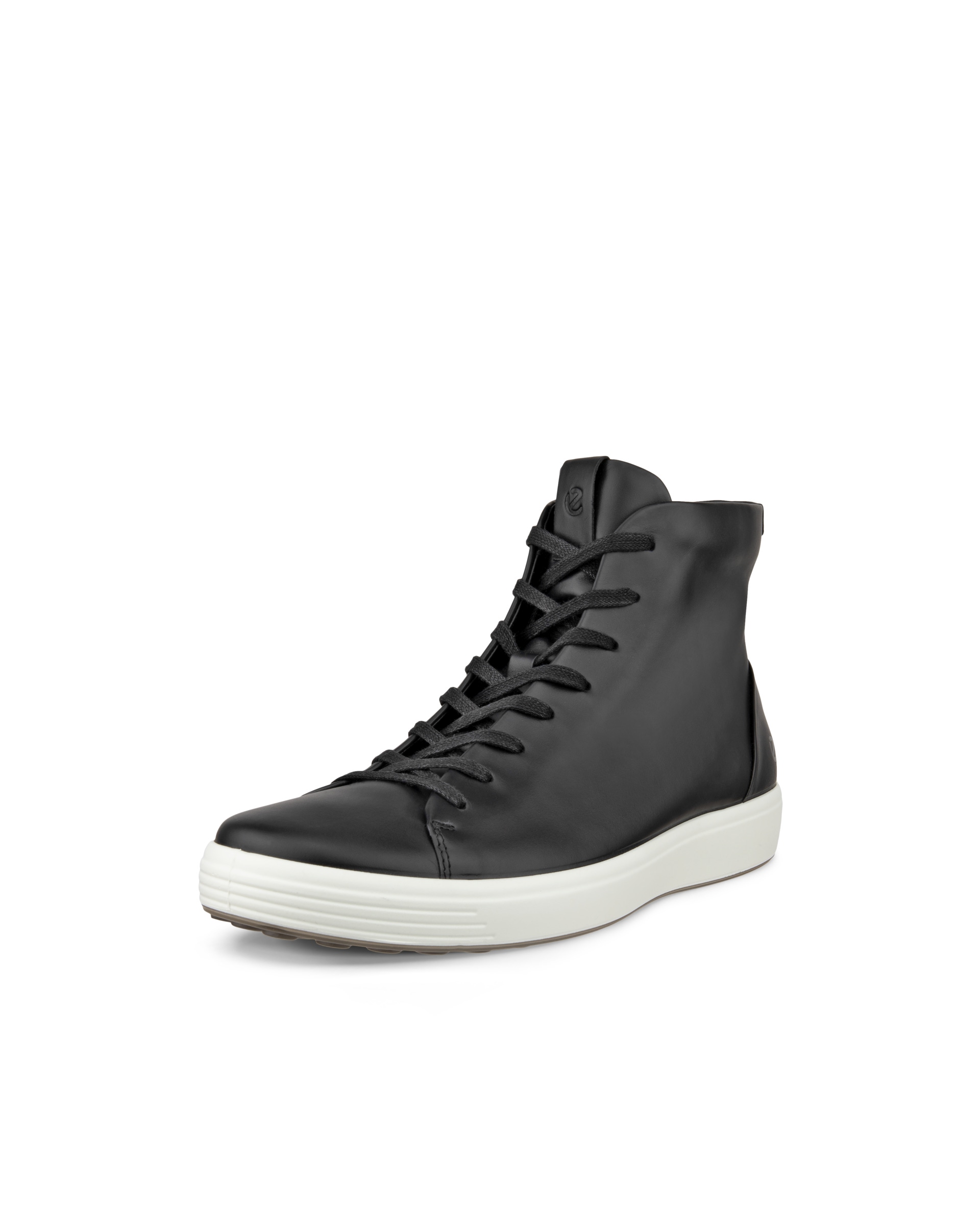 Men's ECCO® Soft 7 Leather Lace-Up Boot - Black - Main