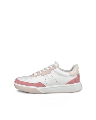 Zapatillas de piel ECCO® Street Court para mujer - Blanco - Outside