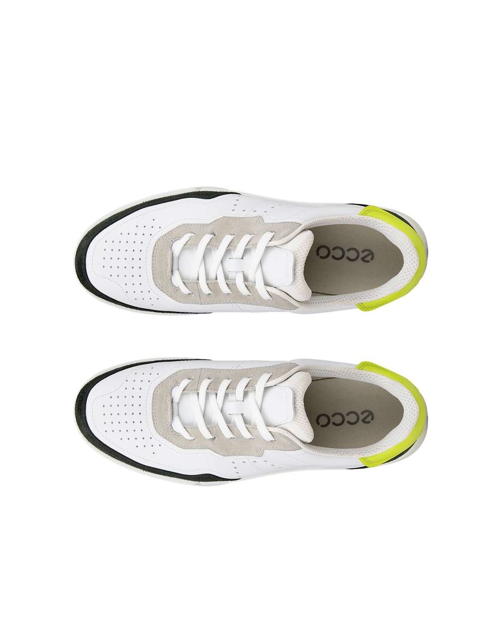 ECCO Street Court メンズ レザースニーカー - White - Top left pair