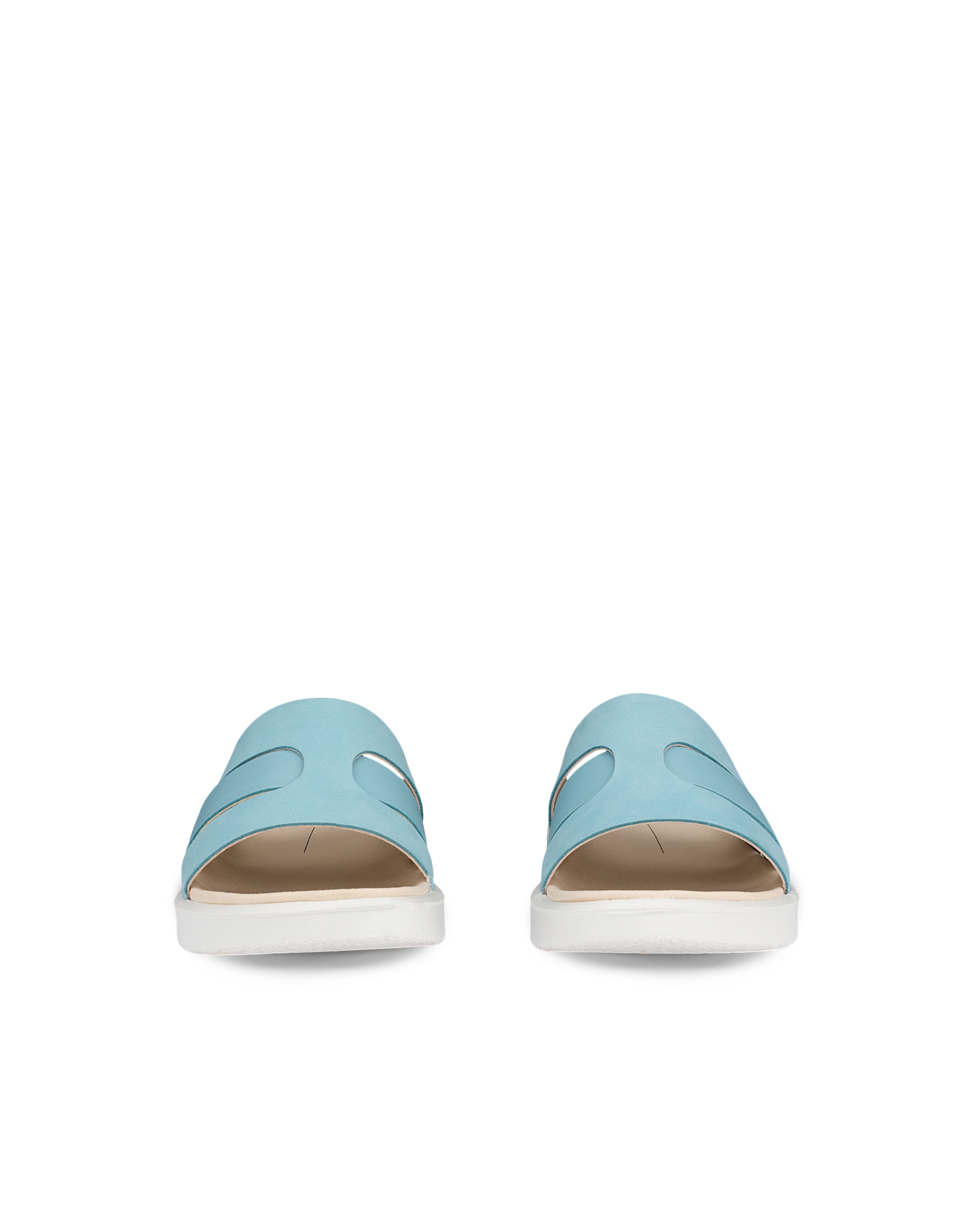 Women's ECCO® Flowt Leather Slide - Blue - Front pair