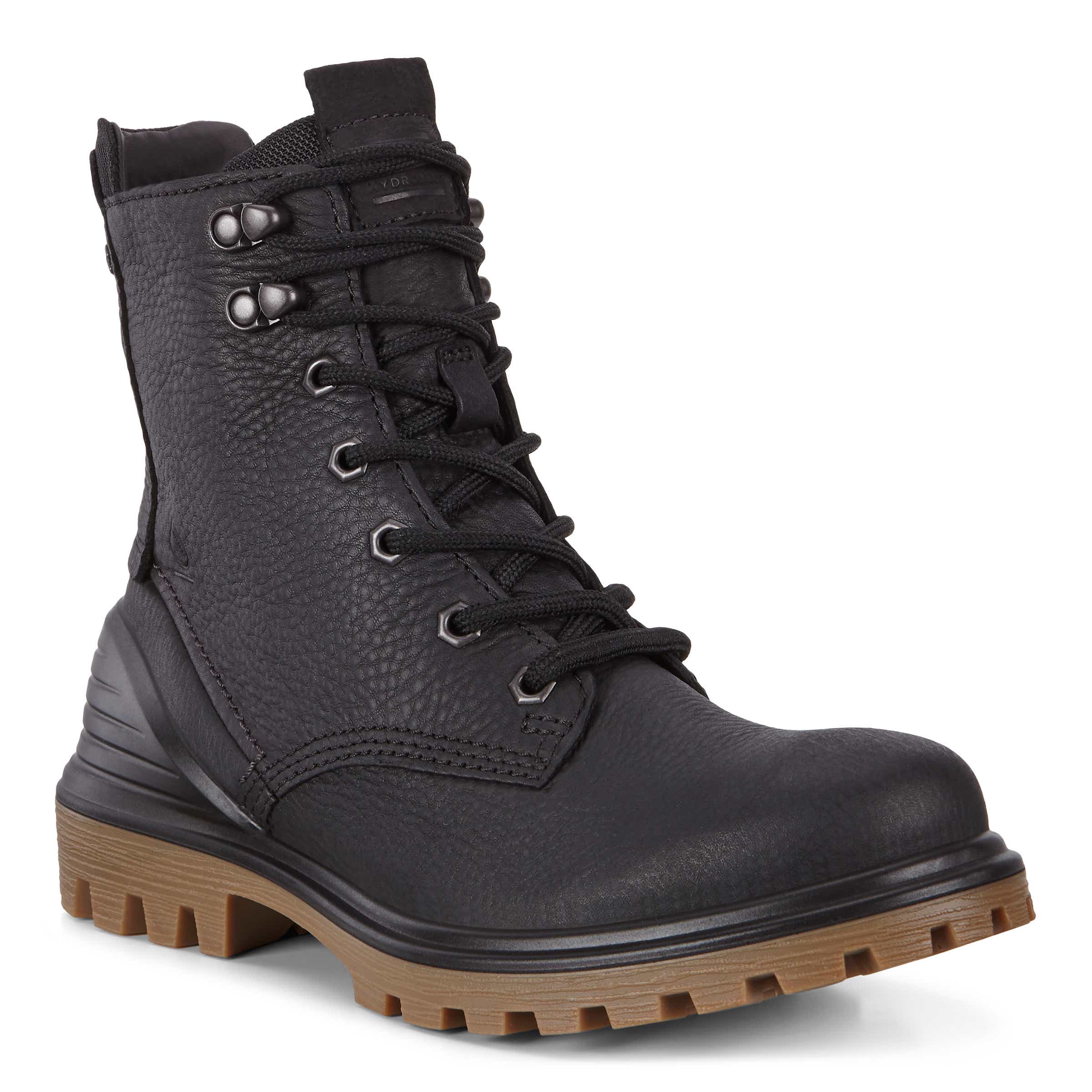 Botas de caña media de nobuk con cordones ECCO® Tredtray para mujer - Negro - Main