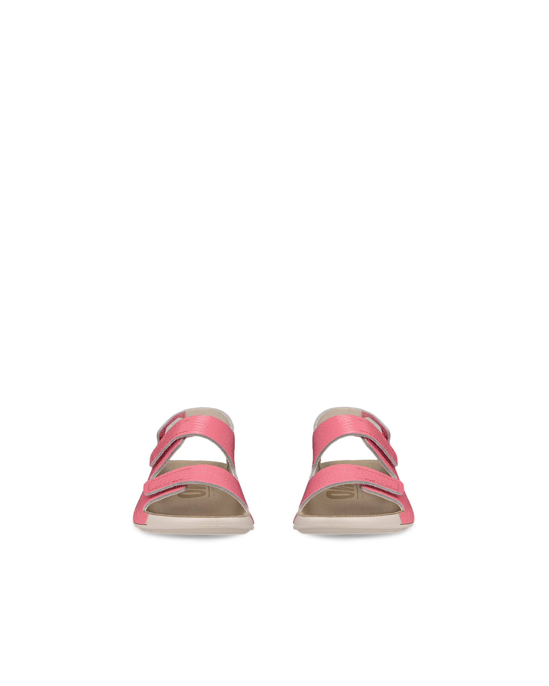 Kids' ECCO® Cozmo Leather Two Strap Sandal - Pink - Front pair